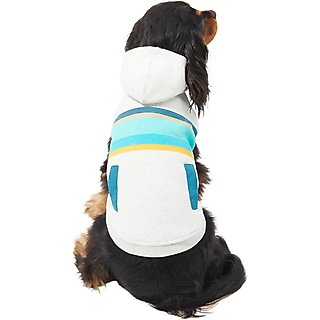 Frisco Striped Dog & Cat Hoodie, Grey, Small slide 1 of 7