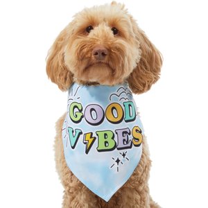 Frisco Good Vibes Dog & Cat Bandana, Medium/Large