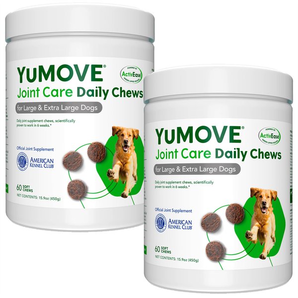 YuMOVE Joint Health Hickory Flavor Large & Giant Breed Soft Chew Dog Supplement, 120 count slide 1 of 7