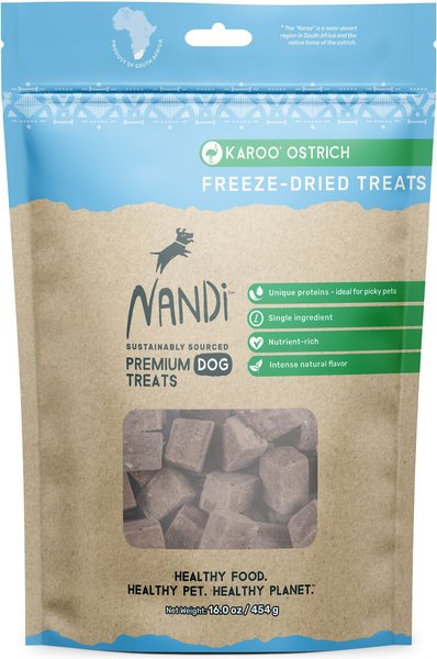 Nandi Karoo Ostrich Freeze-Dried Dog Treats, 16-oz bag slide 1 of 1