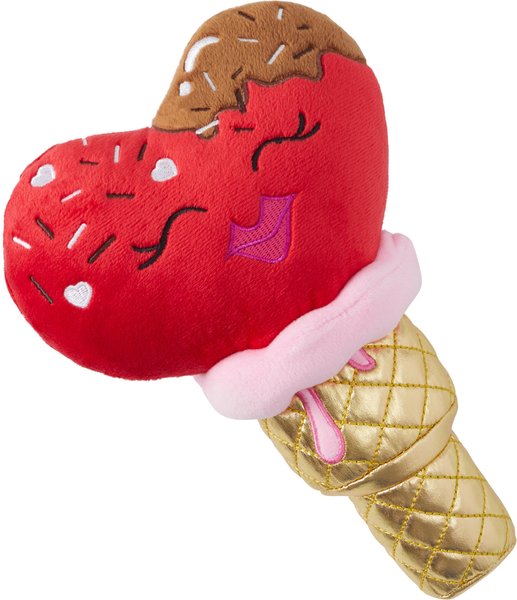 FRISCO Valentine Ice Cream Plush Squeaky Dog Toy, Medium/Large