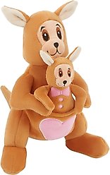 Frisco Valentine Kangaroo & Joey Plush Squeaky Dog Toy, Medium, 2 count