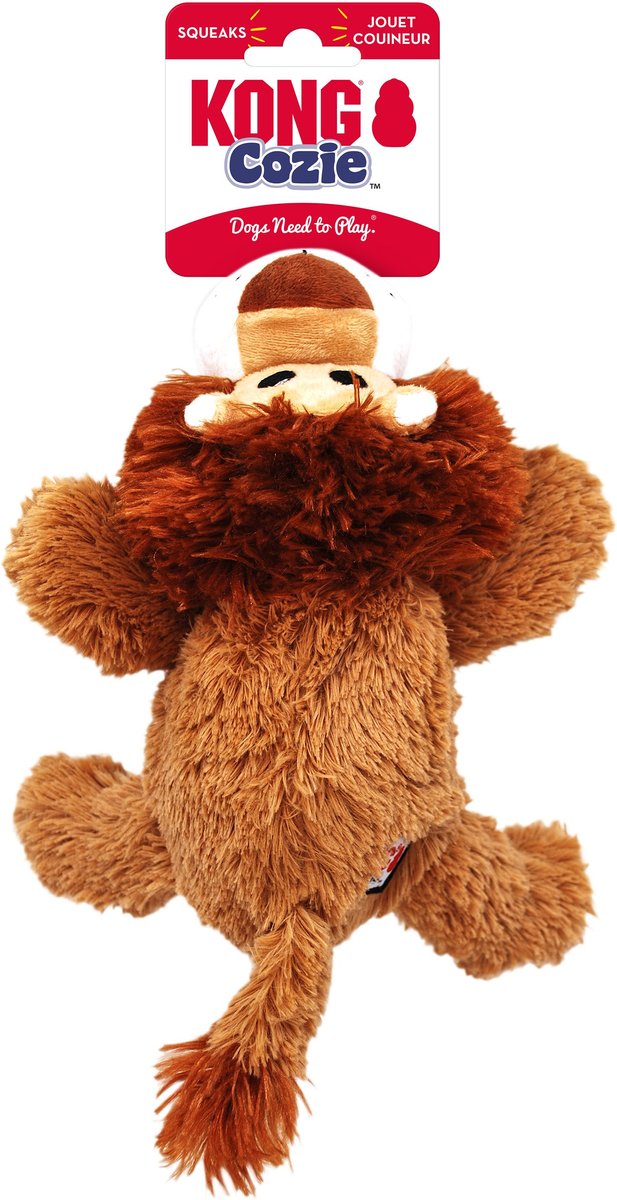 KONG Cozie Nate the Lion Plush Squeaky Dog Toy, Small