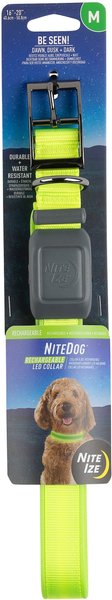 Nite Ize Rechargeable LED Dog Collar, Lime, Large slide 1 of 8