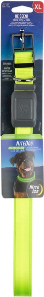 Nite Ize Rechargeable LED Dog Collar, Lime, X-Large slide 1 of 8