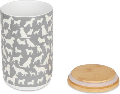 Show full view: Bone Dry Ceramic Show Dog Treat Canister, Gray slide 4 of 8