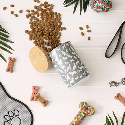 Show full view: Bone Dry Ceramic Show Dog Treat Canister, Gray slide 6 of 8