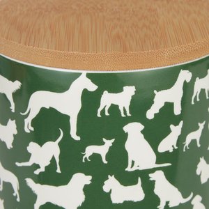 Bone Dry Ceramic Show Dog Treat Canister, Hunter Green