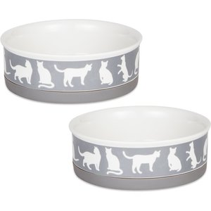 Bone Dry Meow Set Cat Bowl, Gray, Medium