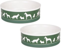 Bone Dry Show Set Dog Bowl, Hunter Green, Large slide 1 of 8