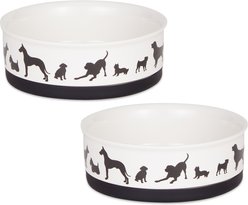 Bone Dry Show Set Dog Bowl, Black & White, Medium slide 1 of 8