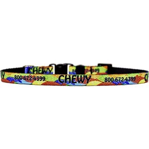 Yellow Dog Design Colorful Fish Polyester Personalized Standard Dog Collar, X-Small