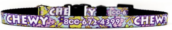 Yellow Dog Design Flower Power Polyester Personalized Standard Dog Collar, X-Small slide 1 of 3