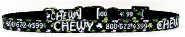 Yellow Dog Design Lucky Clovers Polyester Personalized Standard Dog Collar, X-Small slide 1 of 3