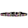 Yellow Dog Design Multi-Stripe Collar Polyester Personalized Standard Dog Collar, X-Small