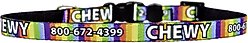 Yellow Dog Design Rainbow Stripes Polyester Personalized Standard Dog Collar, X-Small