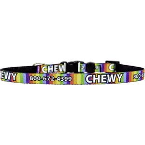 Yellow Dog Design Rainbow Stripes Polyester Personalized Standard Dog Collar, X-Small