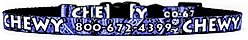 Yellow Dog Design Paisley Polyester Personalized Standard Dog Collar, Blue, X-Small