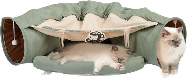 Coziwow by Jaxpety Collapsible Cat Tunnel Bed, Green slide 1 of 9