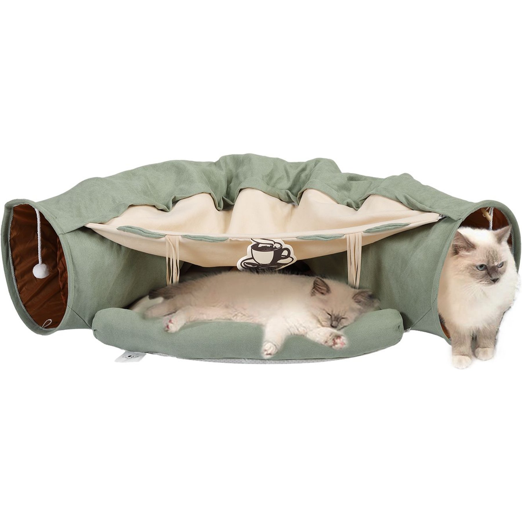 COZIWOW by Jaxpety Collapsible Cat Tunnel Bed Green Chewy