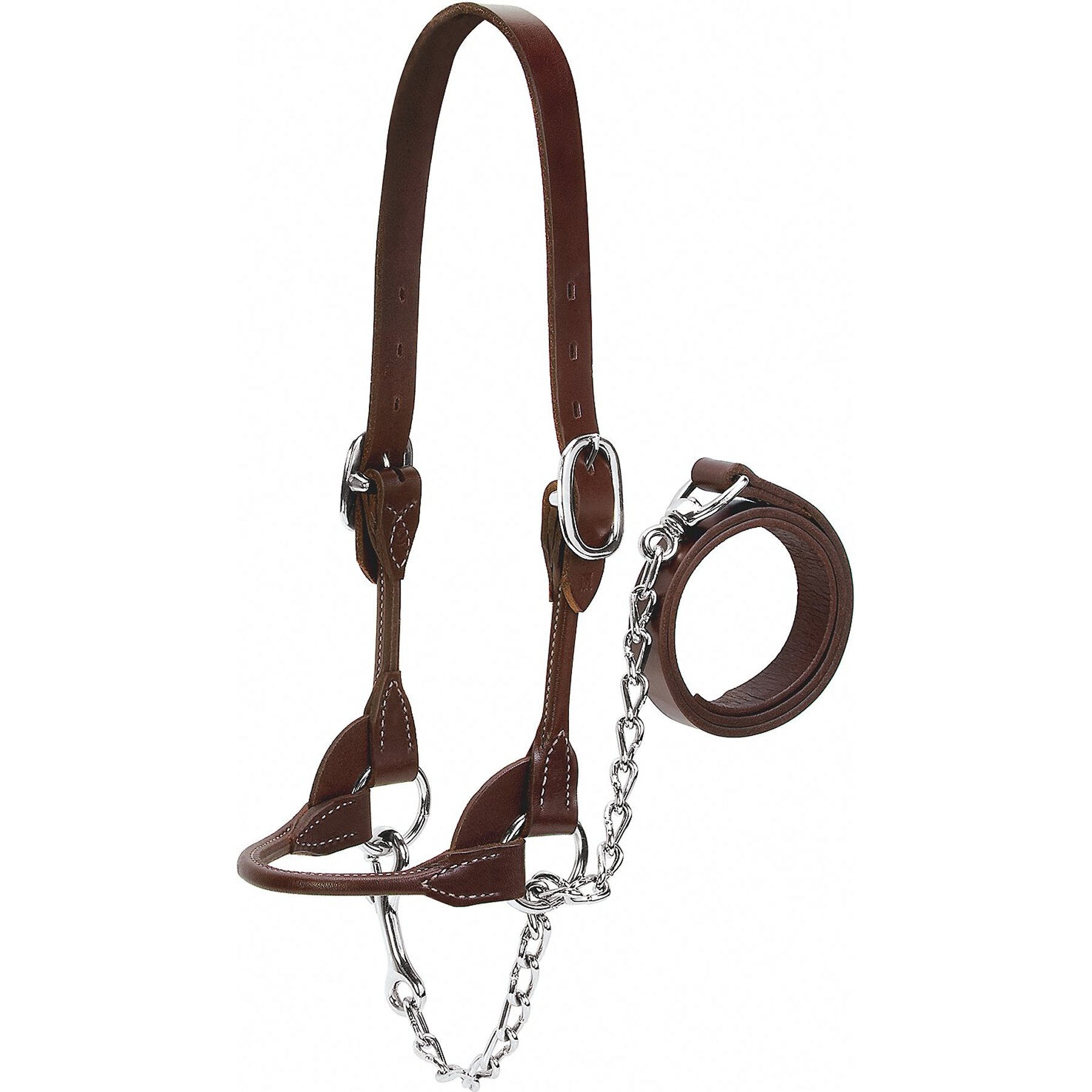 Weaver Livestock Dairy/Beef Rounded Show Halter, Brown, Large