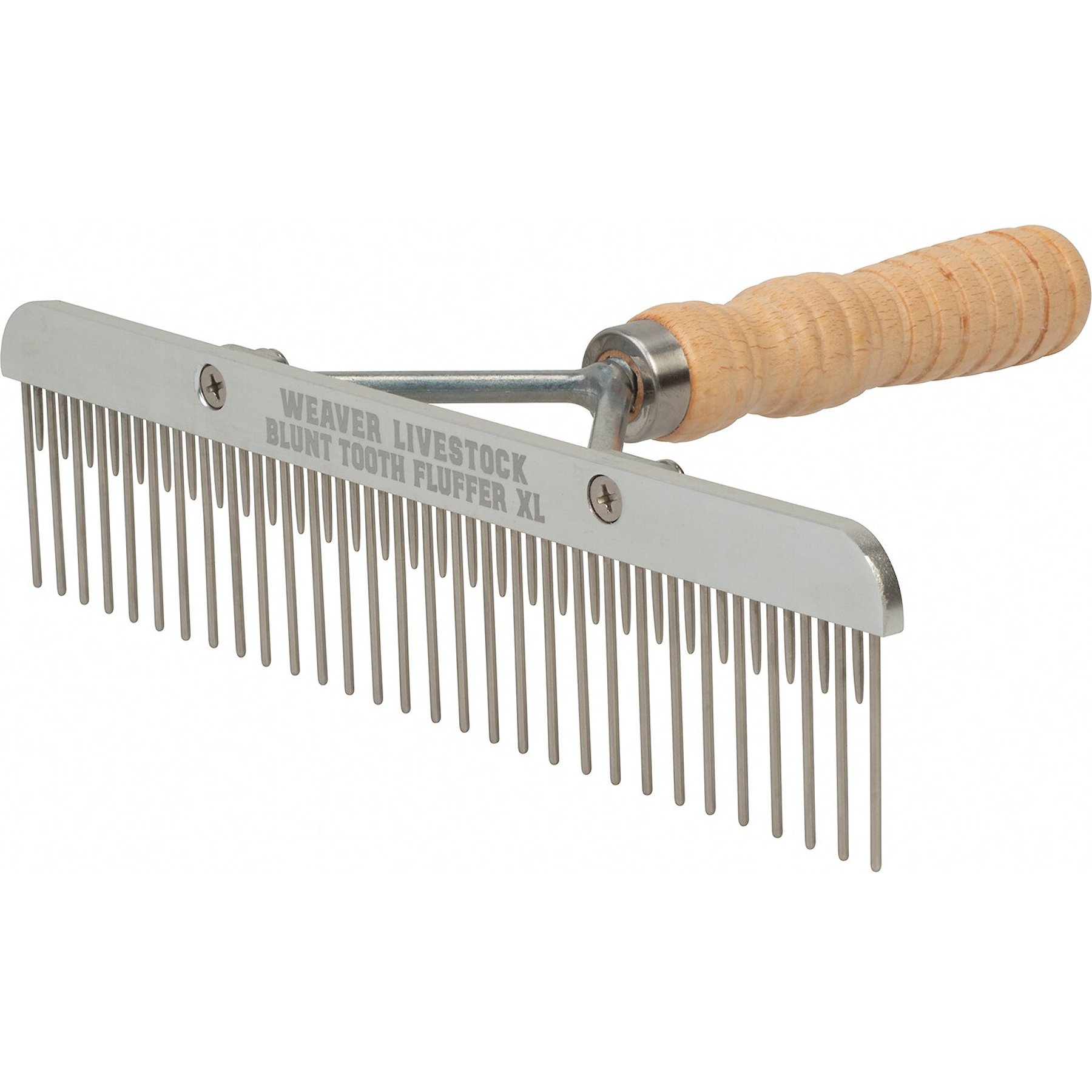 Weaver Livestock Stainless Steel Wood Handle Farm Animal Comb