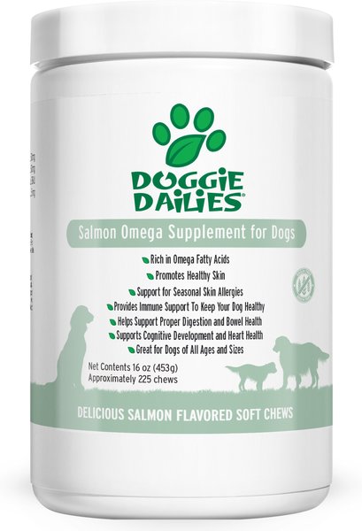 Doggie Dailies Salmon Omega Chews Dog Supplement, 1-lb bottle slide 1 of 3