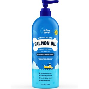 Active Chews Wild Alaskan Salmon Oil with Pelagic Fish Dog Supplement, 16-oz bottle