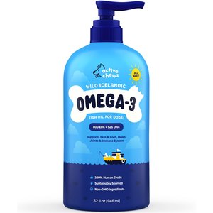 Active Chews Omega 3 Fish Oil Dog Supplement, 32-oz bottle
