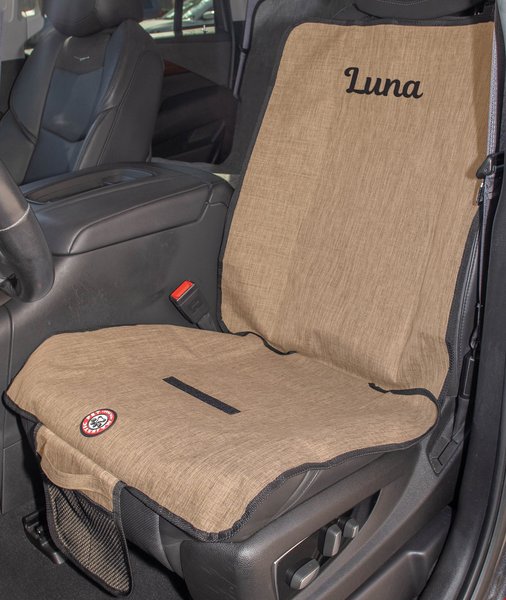 Majestic Pet Personalized Bucket Seat Cover, Tan slide 1 of 3