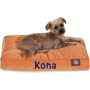 Majestic Pet Personalized Shredded Memory Foam Villa Pillow Dog & Cat Bed, Orange, X-Large