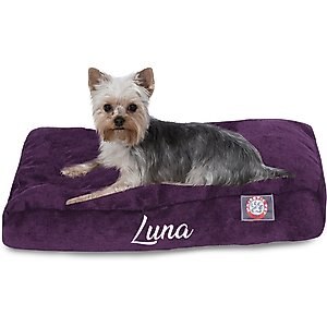 Majestic Pet Shredded Memory Foam Villa Personalized Pillow Cat & Dog Bed with Removable Cover, Aubergine, X-Large