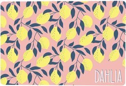 904 Custom Personalized Lemon Illustration Dog & Cat Placemat