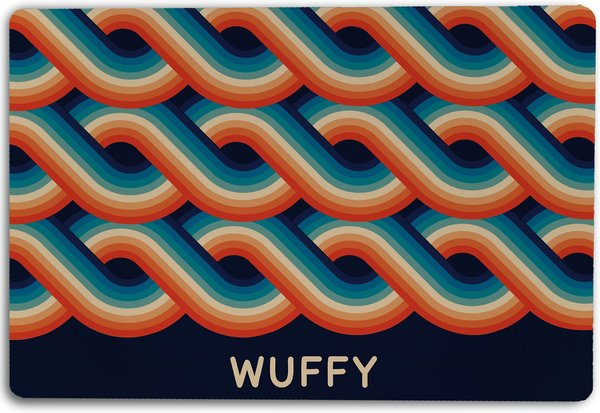 904 Custom Personalized Retro Rainbow Dog & Cat Placemat slide 1 of 4