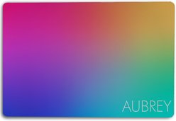 904 Custom Personalized Rainbow Watercolor Modern Dog & Cat Placemat