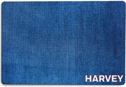 904 Custom Personalized Denim Print Dog & Cat Placemat
