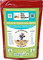 The Petz Kitchen Holistic Super Food Broth One & Done Daily Greens Support Beef Flavor Concentrate Powder Dog & Cat Supplement, 4.5-oz bag