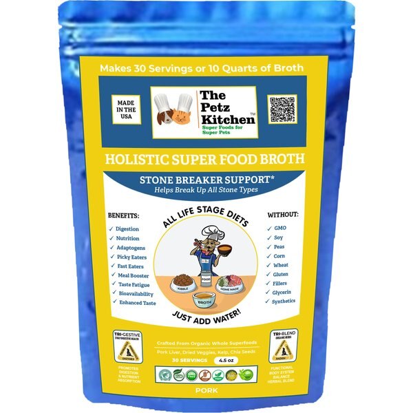 The Petz Kitchen Holistic Super Food Broth Urinary Track Health Support Beef Flavor Concentrate Powder Dog & Cat Supplement