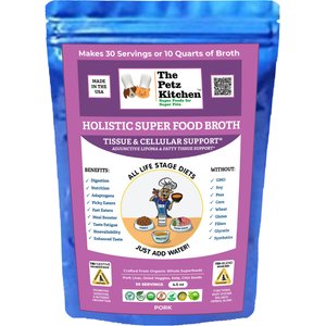 The Petz Kitchen Holistic Super Food Broth Tissue & Cell Support Pork Flavor Concentrate Powder Dog & Cat Supplement, 4.5-oz bag