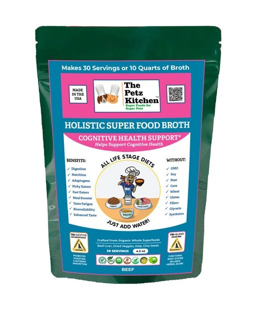 The Petz Kitchen Holistic Super Food Broth Joint Support Concentrate Powder Beef Flavor Dog & Cat Supplement, 4.5-oz bag