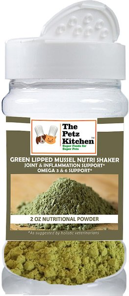 The Petz Kitchen Green Lipped Mussel Omega 3 & 6 Joint & Inflammation Support Dog & Cat Supplement, 2-oz jar slide 1 of 3
