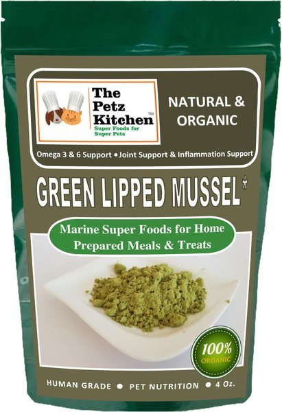 The Petz Kitchen Green Lipped Mussel Omega 3 & 6 Joint & Inflammation Support Dog & Cat Supplement slide 1 of 3