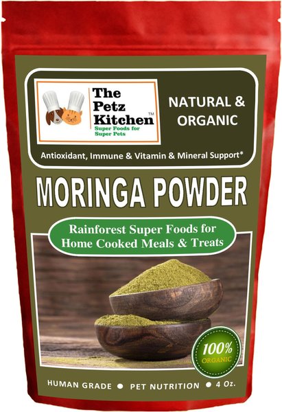 The Petz Kitchen Moringa Leaf Powder Antioxidant Vitamin & Mineral Support Dog & Cat Supplement slide 1 of 3