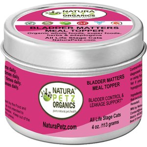 Natura Petz Organics BLADDER MATTERS MAX MEAL TOPPER Bladder Control & Leakage Support* Cat Supplement, 4-oz jar