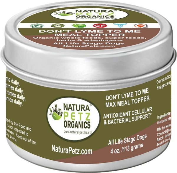 Natura Petz Organics DON'T LYME TO ME MAX MEAL TOPPER* Antioxidant Cellular & Bacterial Support* Dog Supplement