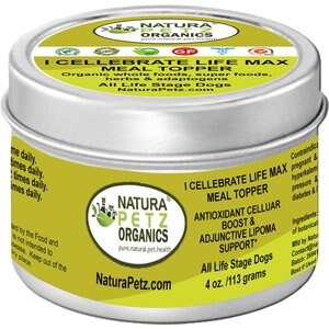 Natura Petz Organics I CELLEBRATE LIFE MAX MEAL TOPPER- Antioxidant Cellular Boost + Adjunctive Lipoma Support* Dog Supplement, 4-oz jar