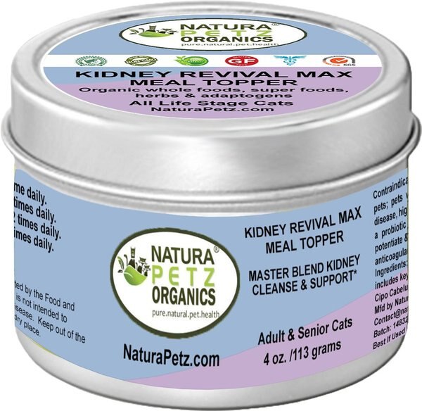 Natura Pets Organics KIDNEY REVIVAL MAX MEAL TOPPER* Master Blend Kidney Cleanse & Support* Cat Supplement, 4-oz jar slide 1 of 3
