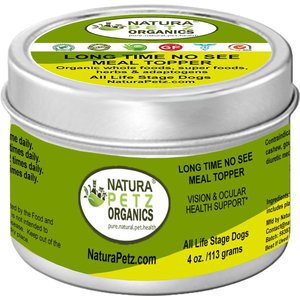 Natura Petz Organics LONG TIME NO SEE MEAL TOPPER* Vision & Ocular Health Support* Dog Supplement, 4-oz jar