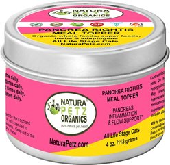 Natura Petz Organics PANCREA RIGHTIS MAX MEAL TOPPER* Pancreas Inflammation & Flow Support* Cat Supplement, 4-oz jar