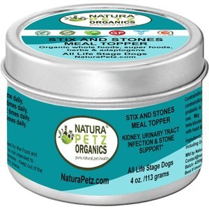Natura Petz Organics STIX AND STONES MEAL TOPPER* Kidney, Urinary Tract Infection & Stone Support* Dog Supplement, 4-oz jar
